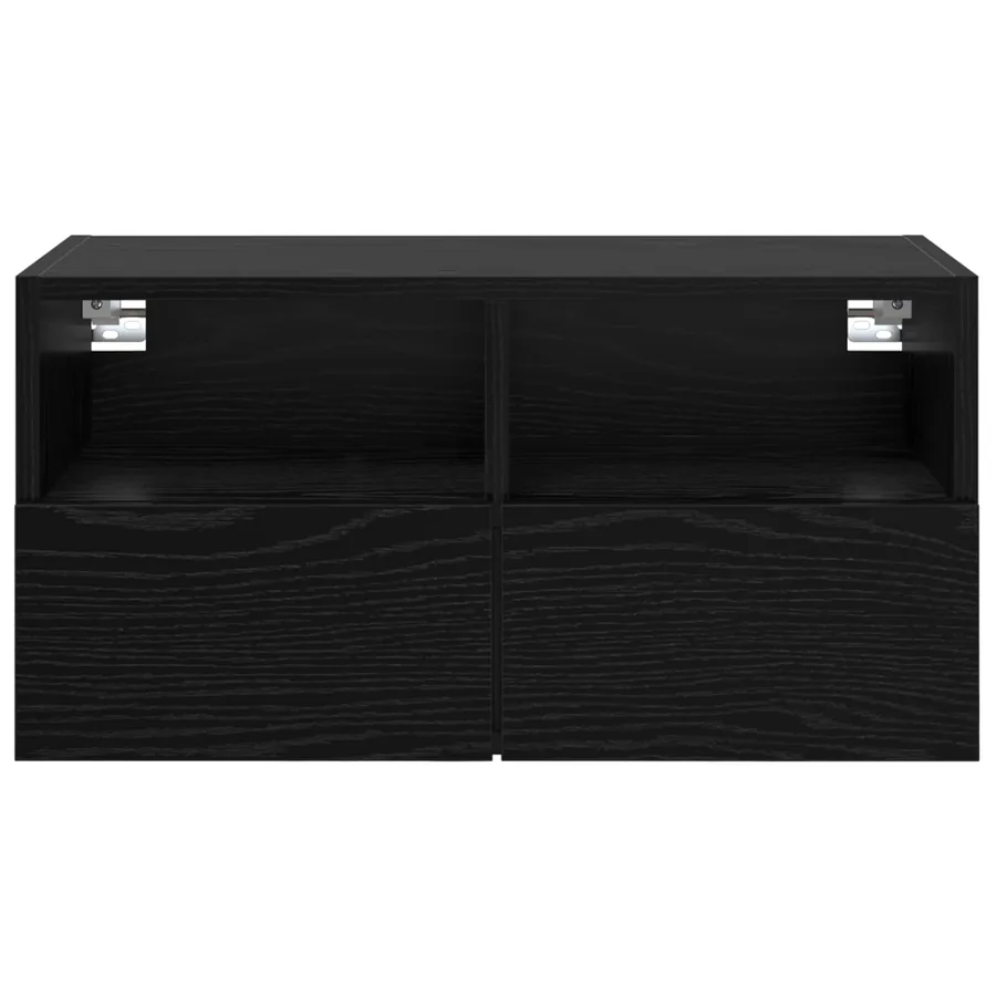 Meuble TV mural Chêne noir 60 x 30 x 30 cm Bois d'ingénierie - 6