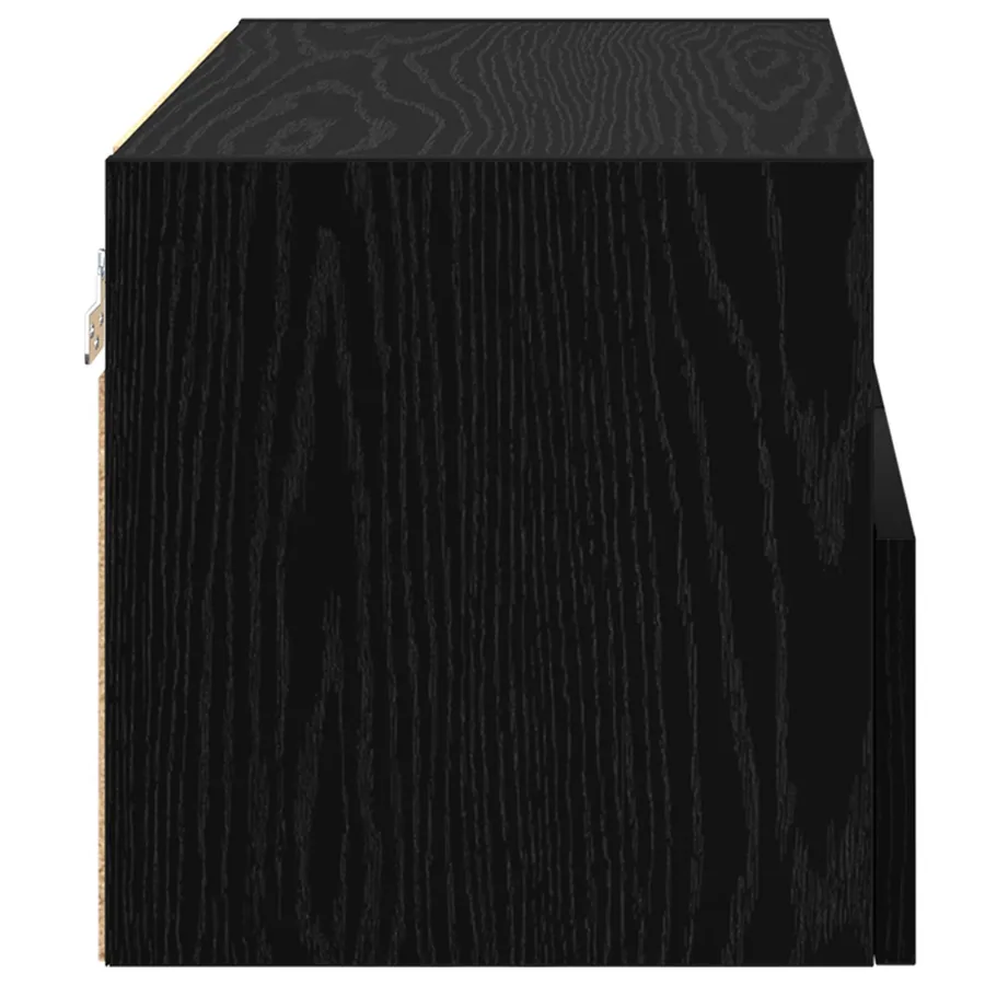 Meuble TV mural Chêne noir 60 x 30 x 30 cm Bois d'ingénierie - 7