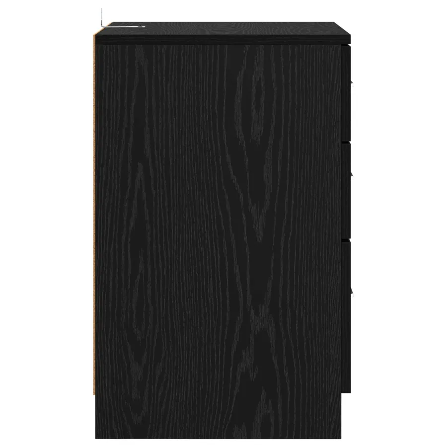 Cabinet de chevet Chêne noir 40 x 40 x 63 cm Bois d'ingénierie - 7