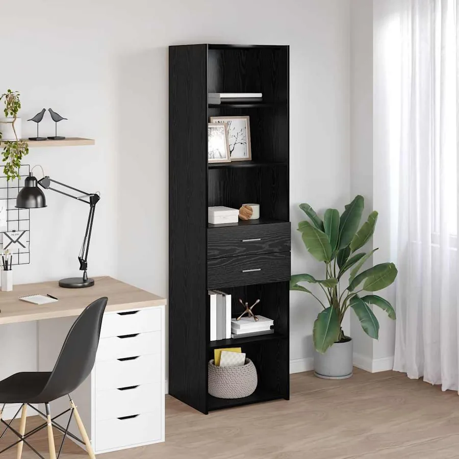 Haut Armoire Chêne noir 50 x 42,5 x 185 cm Bois d'ingénierie - 4