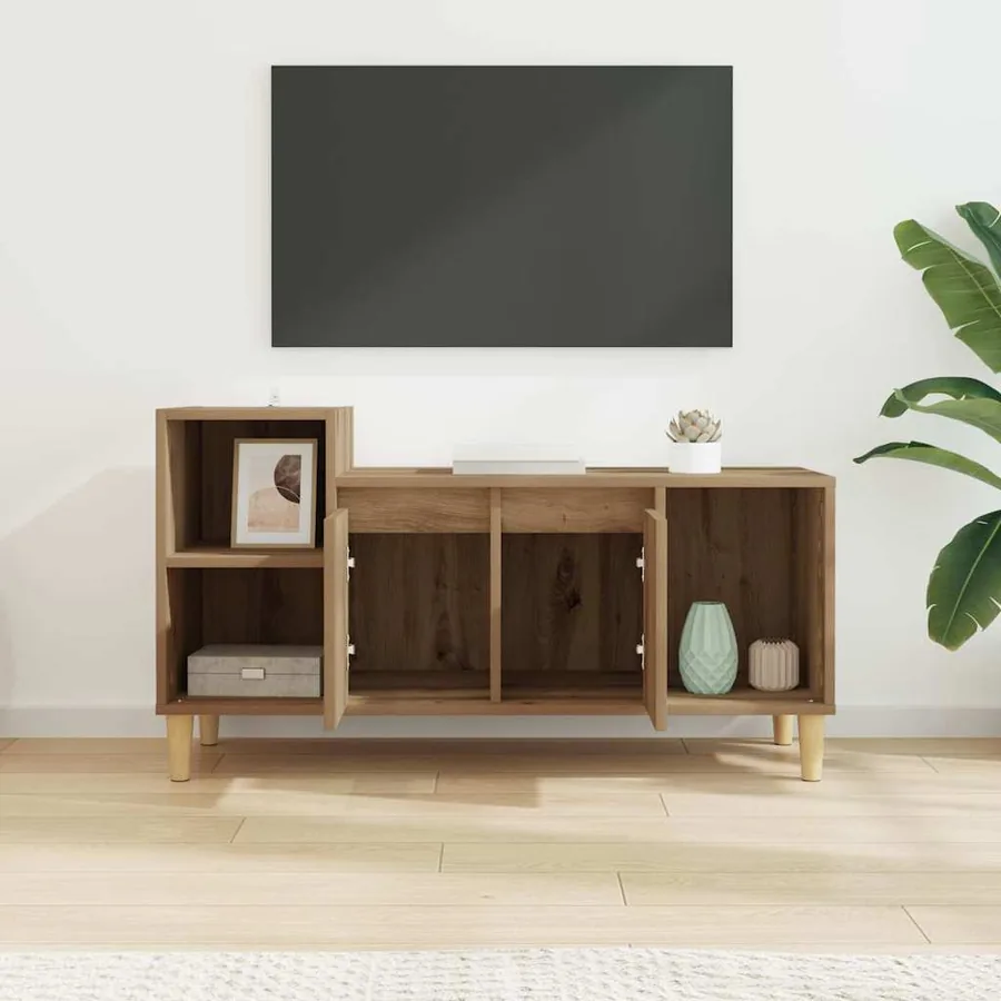 Meuble TV 100 x 35 x 55 cm Chêne artisanal Bois d'ingénierie - 4