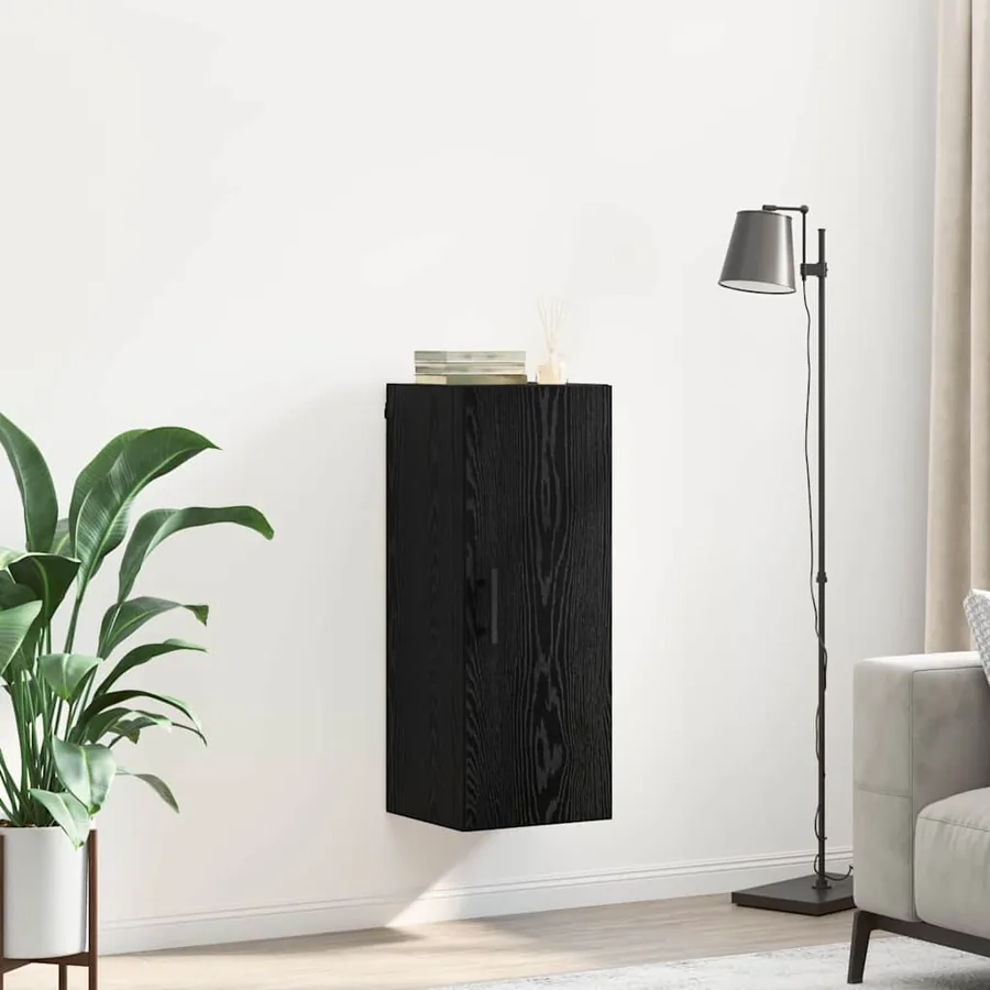 Meuble mural Chêne noir 34,5 x 34 x 90 cm Bois d'ingénierie - 4