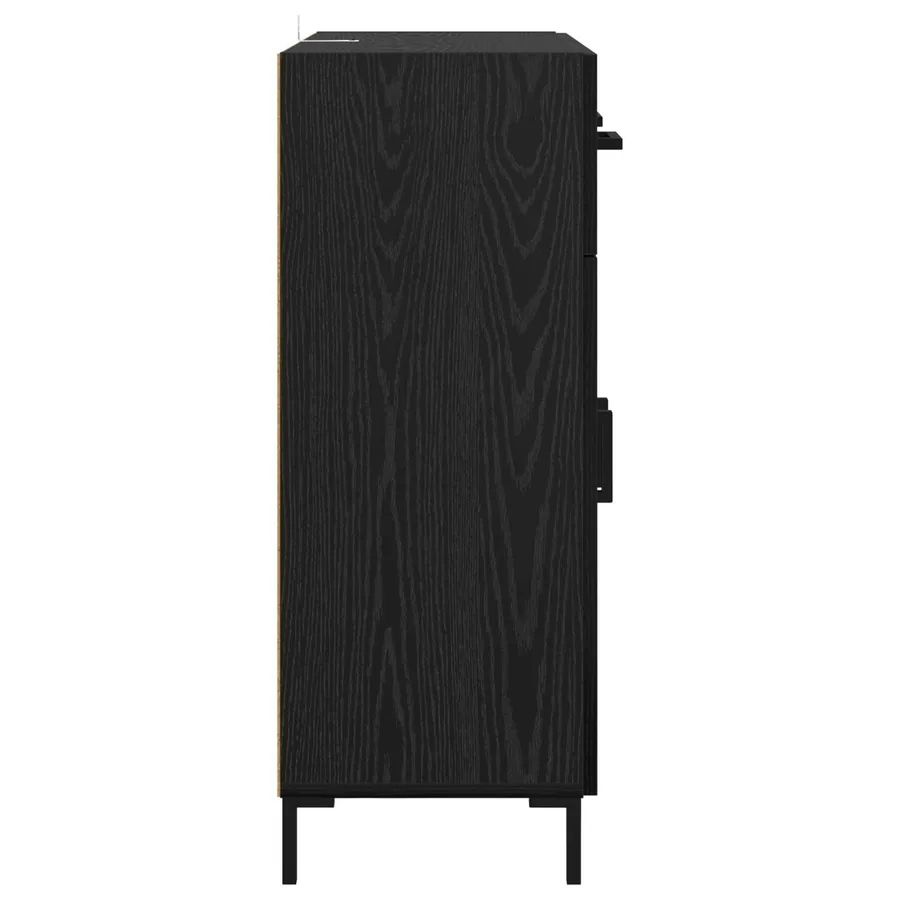 Buffet Chêne noir 69,5 x 34 x 90 cm Bois d'ingénierie - 7