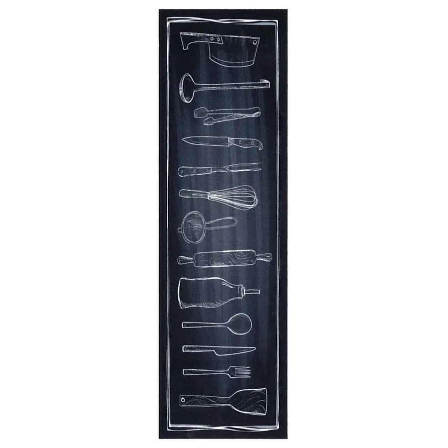 Tapis de Cuisine Noir 150 x 45 cm Velours - 2