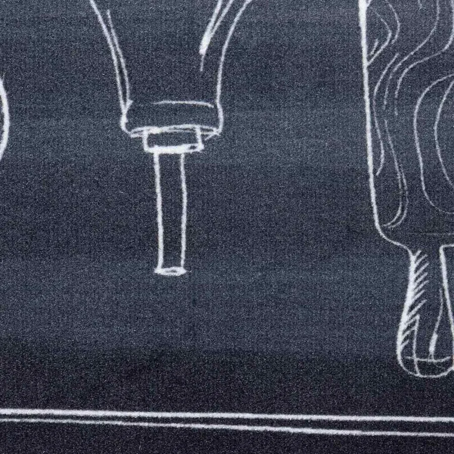 Tapis de Cuisine Noir 150 x 45 cm Velours - 6