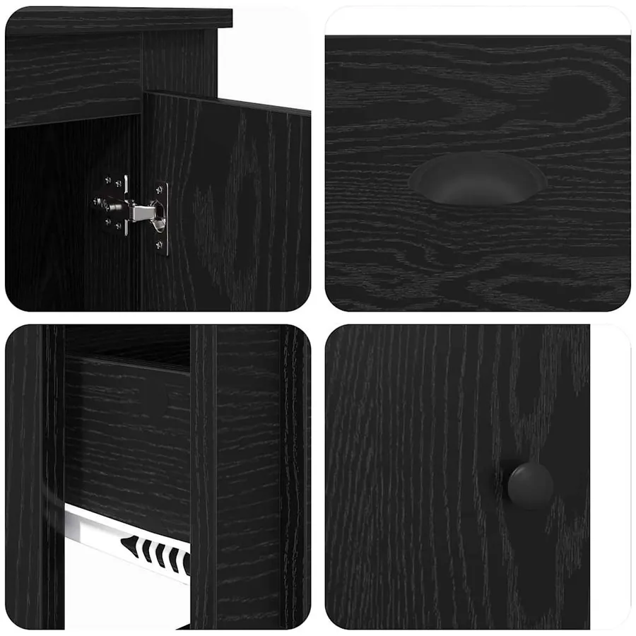 Haut Armoire avec tiroir 3 pcs Chêne noir Bois d'ingénierie - 13