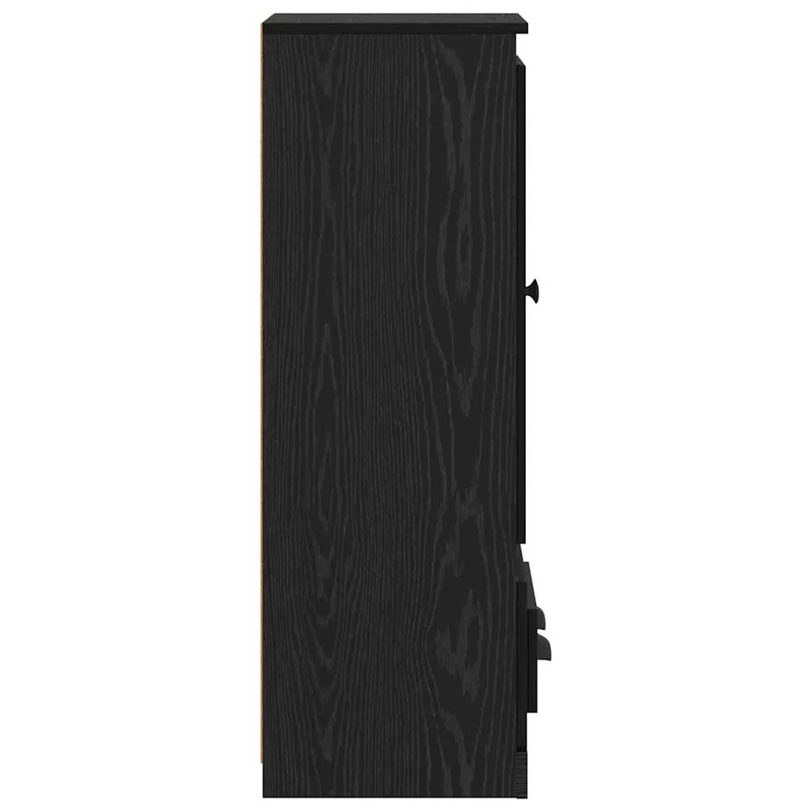 Haut Armoire avec tiroir 3 pcs Chêne noir Bois d'ingénierie - 9