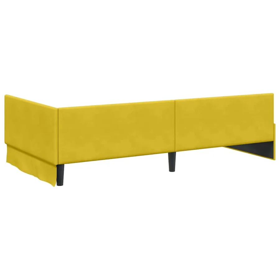 Cadre de lit d'angle Jaune 80 cm x 200 cm Velours - 7