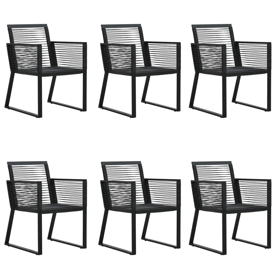 Ensemble à manger de jardin 7 pcs Noir Rotin PVC - 4