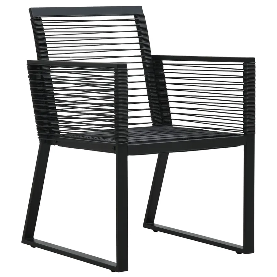 Ensemble à manger de jardin 7 pcs Noir Rotin PVC - 5