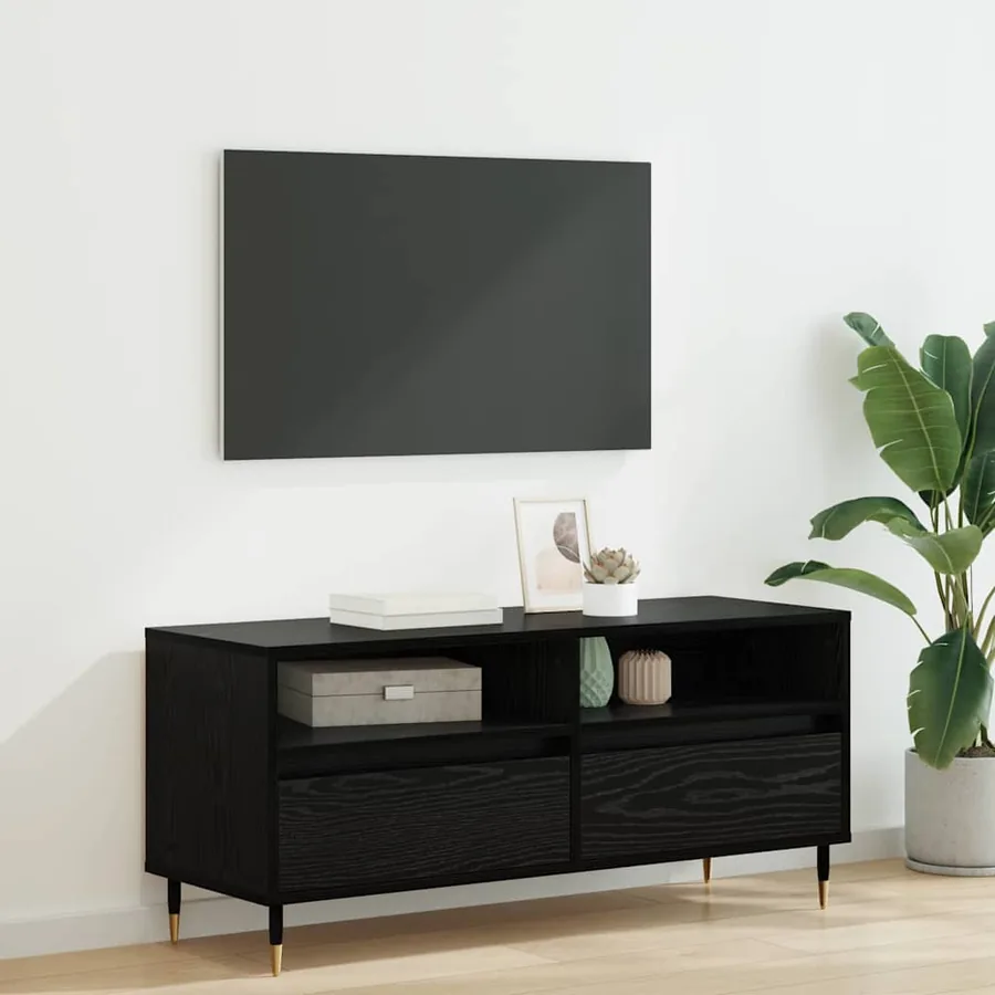 Meuble TV avec tiroir Chêne noir 100 x 34,5 x 44,5 cm