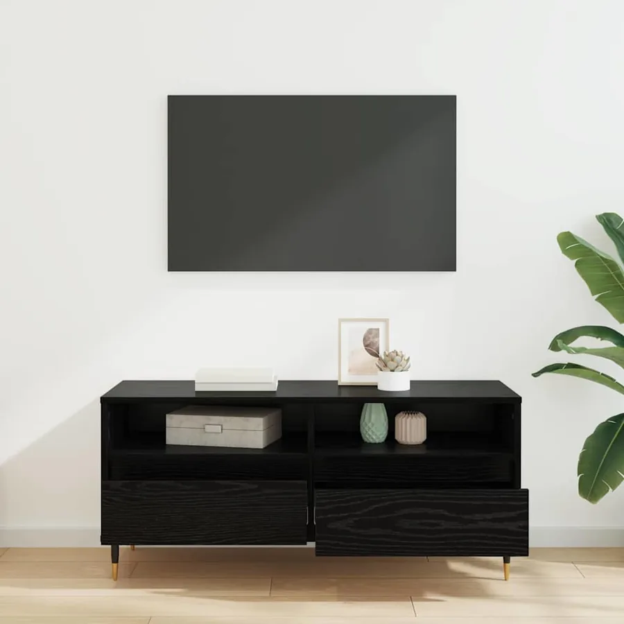 Meuble TV avec tiroir Chêne noir 100 x 34,5 x 44,5 cm - 4