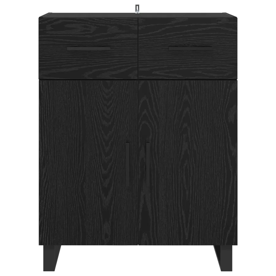 Buffet Chêne noir 69,5 x 34 x 90 cm Bois d'ingénierie - 6