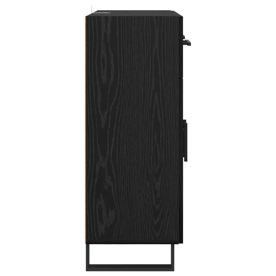 Buffet Chêne noir 69,5 x 34 x 90 cm Bois d'ingénierie - 7