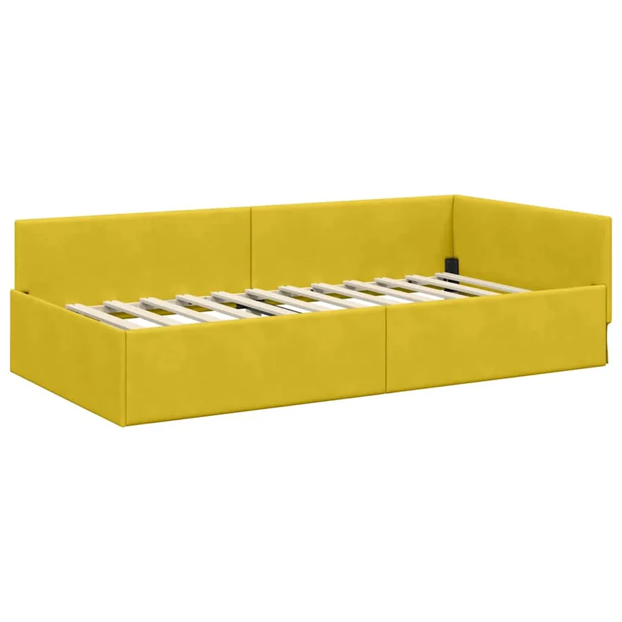Cadre de lit d'angle avec matelas Autre 2 pcs Vert Velours - 6