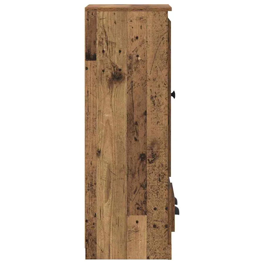 Haut Armoire avec tiroir 3 pcs Bois Ancien Bois d'ingénierie - 9