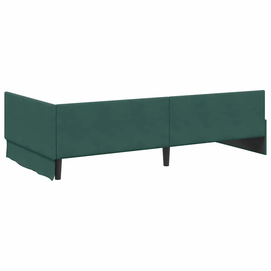 Cadre de lit d'angle avec matelas Autre 2 pcs Vert Velours - 9