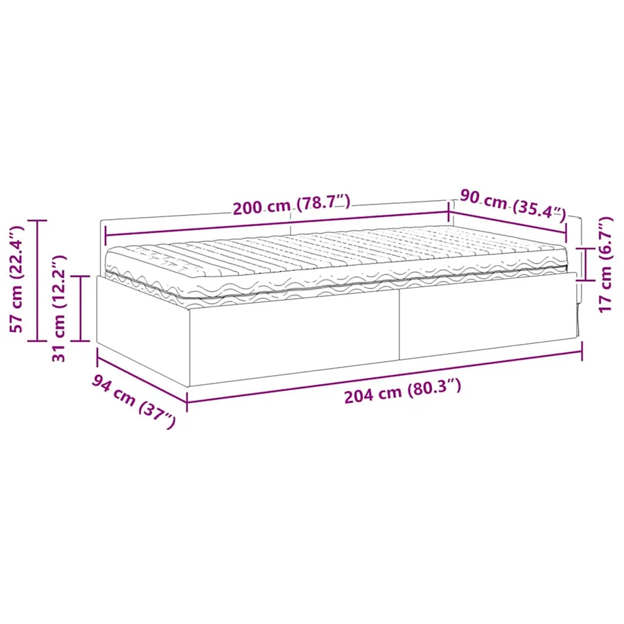 Cadre de lit d'angle avec matelas 2 pcs Gris clair Velours - 14