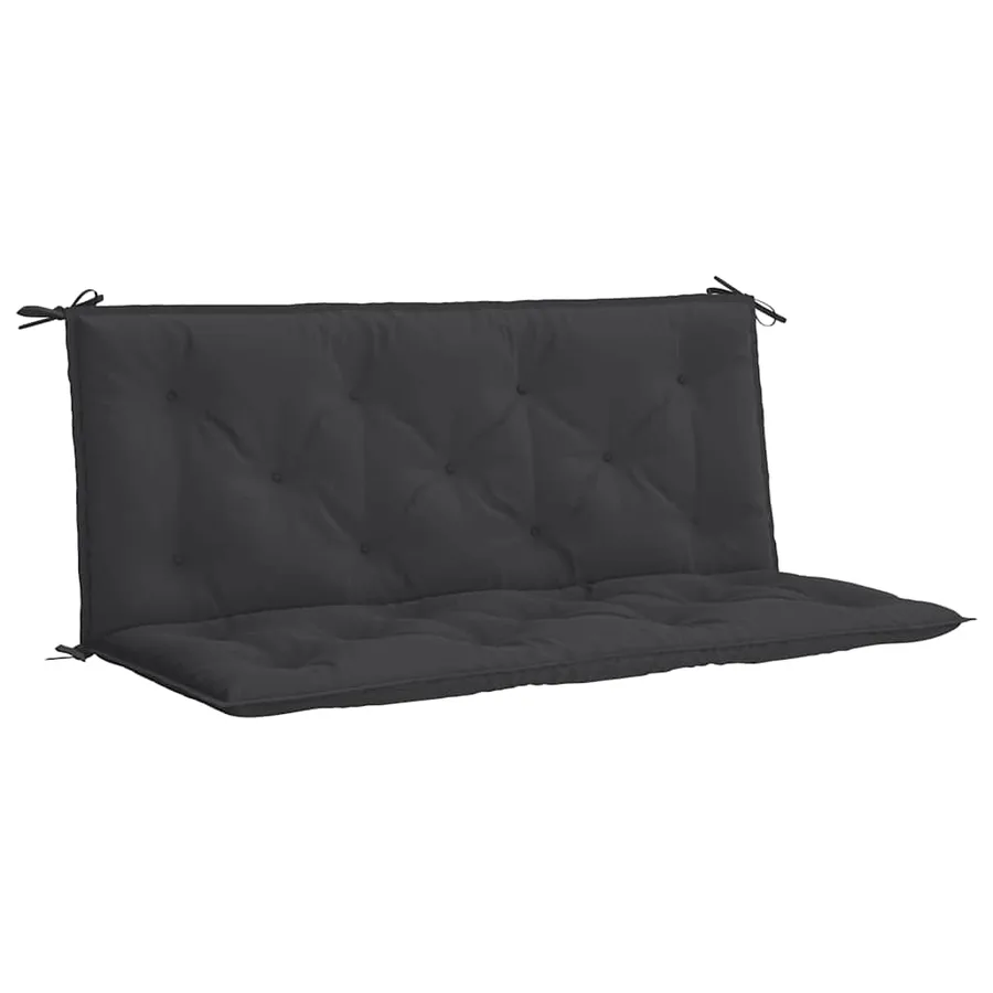 Coussin de banc de jardin noir 120x(50+50)x7 cm tissu oxford - 2