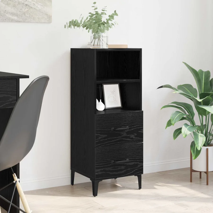 Buffet Chêne noir 34 x 34,5 x 90 cm Bois d'ingénierie
