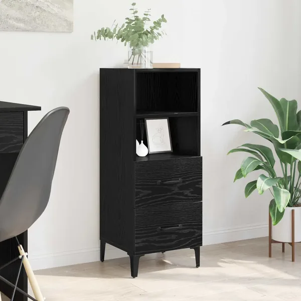 Buffet Chêne noir 34 x 34,5 x 90 cm Bois d'ingénierie