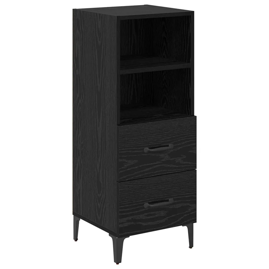 Buffet Chêne noir 34 x 34,5 x 90 cm Bois d'ingénierie - 2