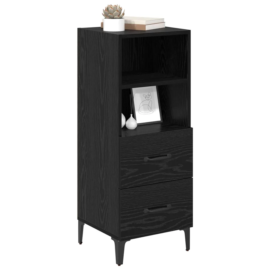 Buffet Chêne noir 34 x 34,5 x 90 cm Bois d'ingénierie - 3