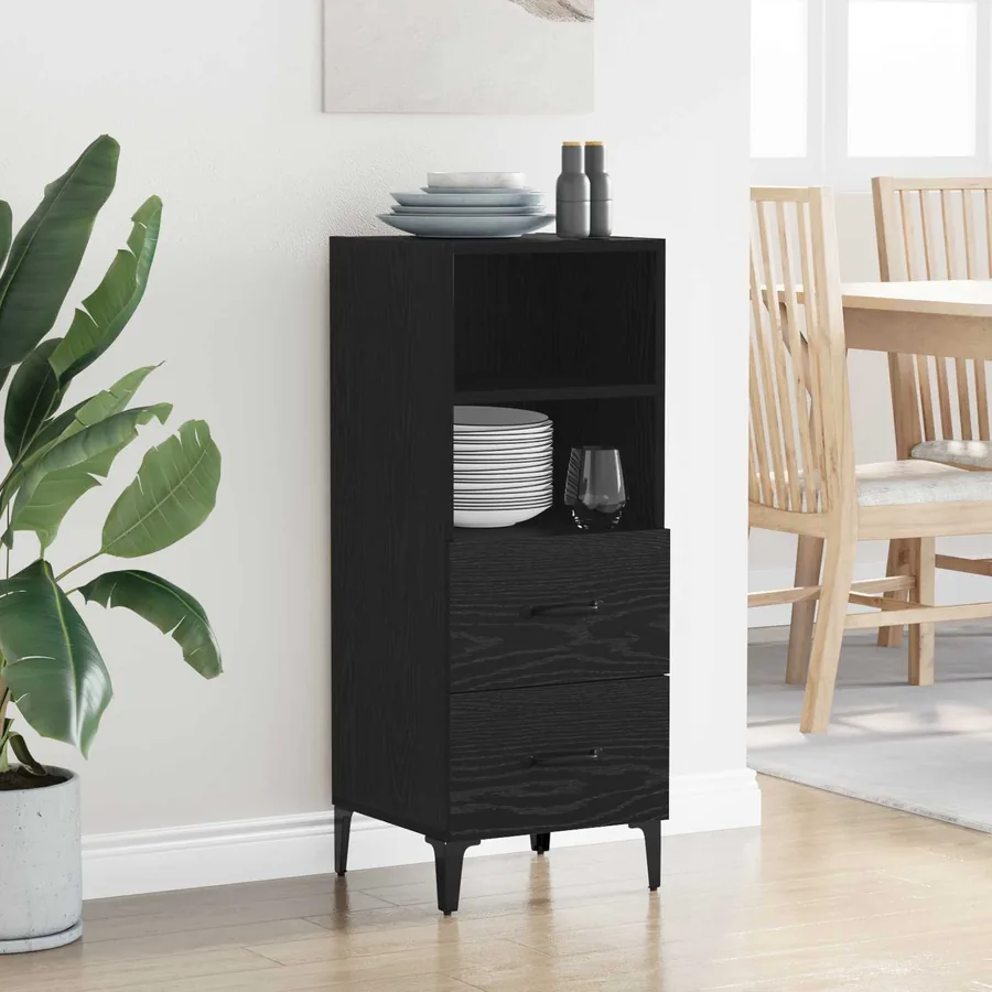 Buffet Chêne noir 34 x 34,5 x 90 cm Bois d'ingénierie - 4