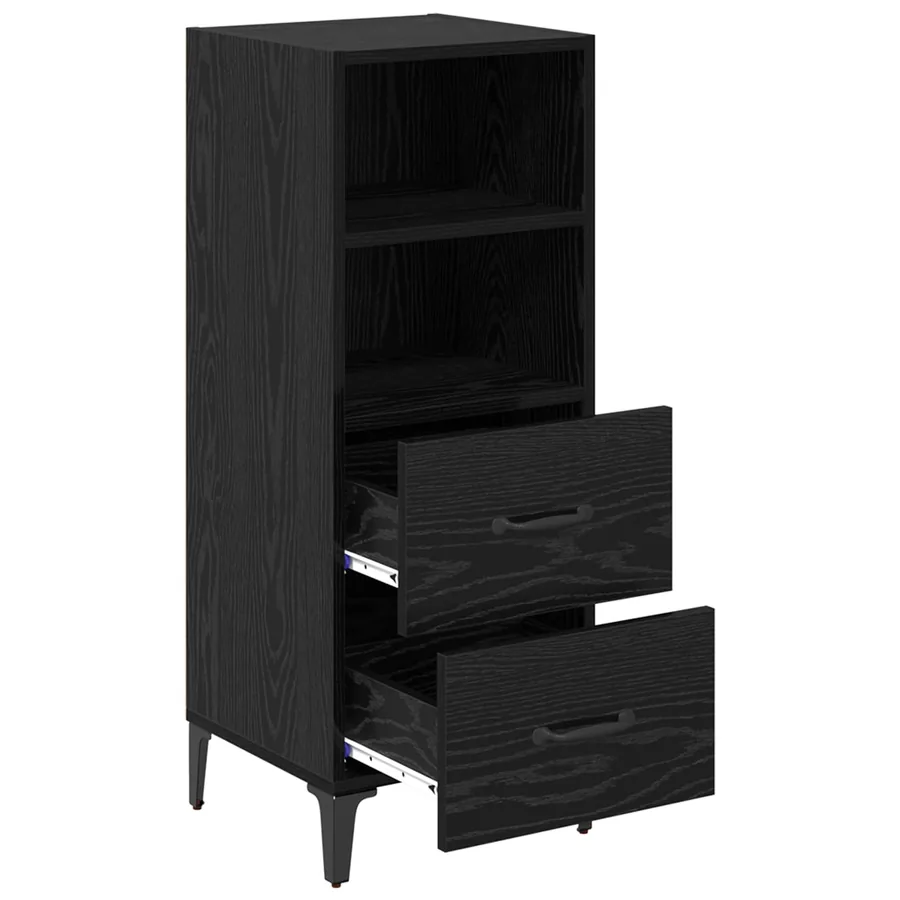 Buffet Chêne noir 34 x 34,5 x 90 cm Bois d'ingénierie - 5