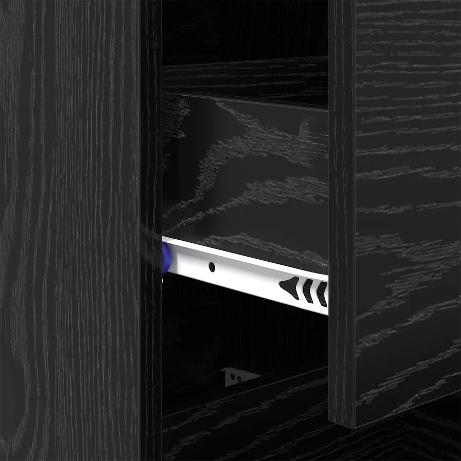 Buffet Chêne noir 34 x 34,5 x 90 cm Bois d'ingénierie - 9