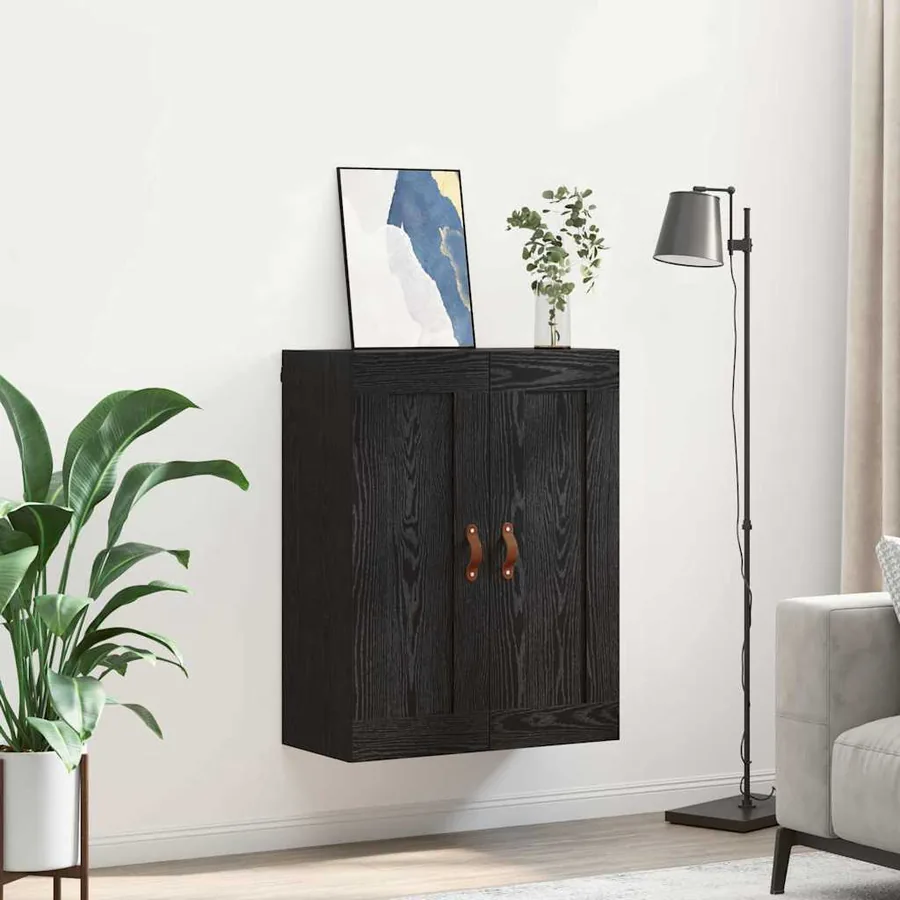 Meuble mural Chêne noir 69,5 x 34 x 90 cm Bois d'ingénierie - 4