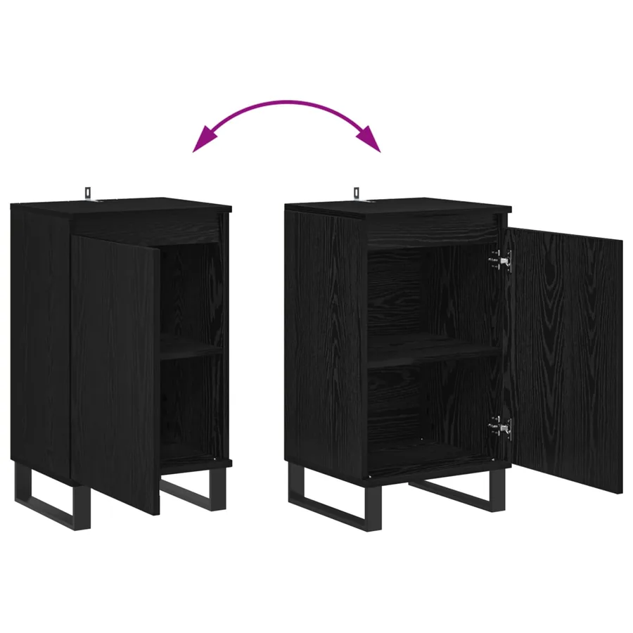 Buffet Chêne noir 40 x 35 x 70 cm Bois d'ingénierie - 11