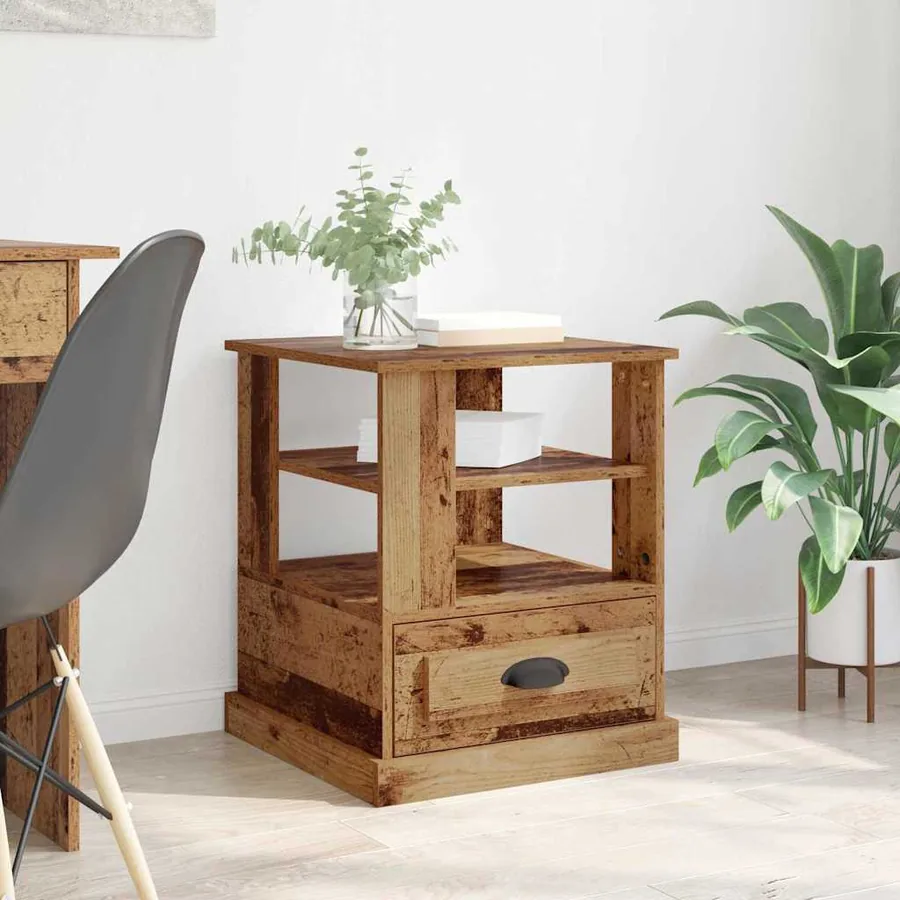 Cabinet de chevet Bois ancien 50 x 50 x 60 cm Bois d'ingénierie