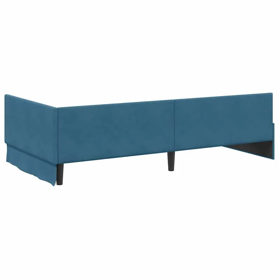 Cadre de lit d'angle Bleu 100 cm x 200 cm Velours - 7