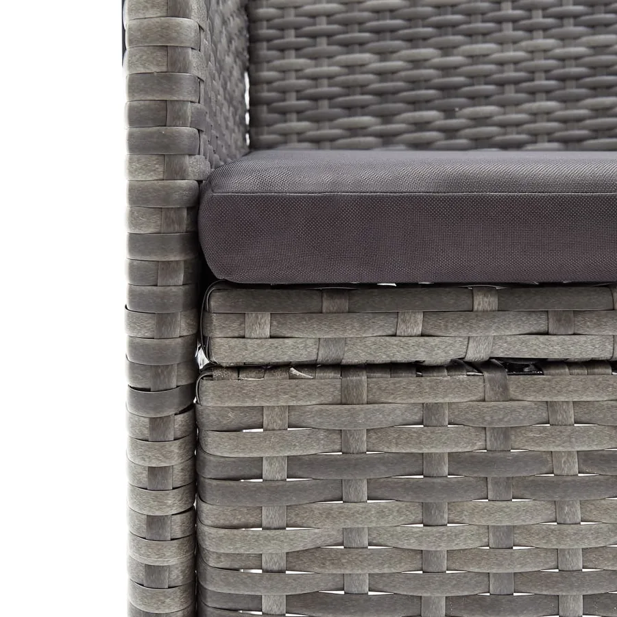 Ensemble à manger de jardin et coussins 5pcs Gris/noir - 6