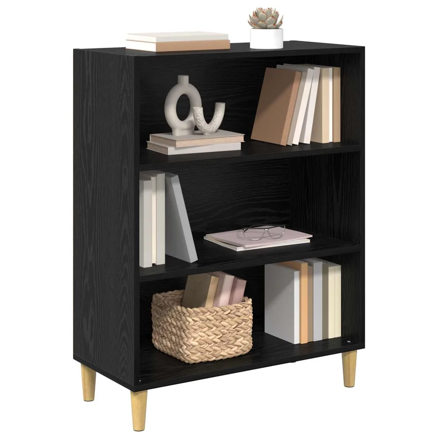 Buffet Chêne noir 69,5 x 32,5 x 90 cm Bois d'ingénierie - 3