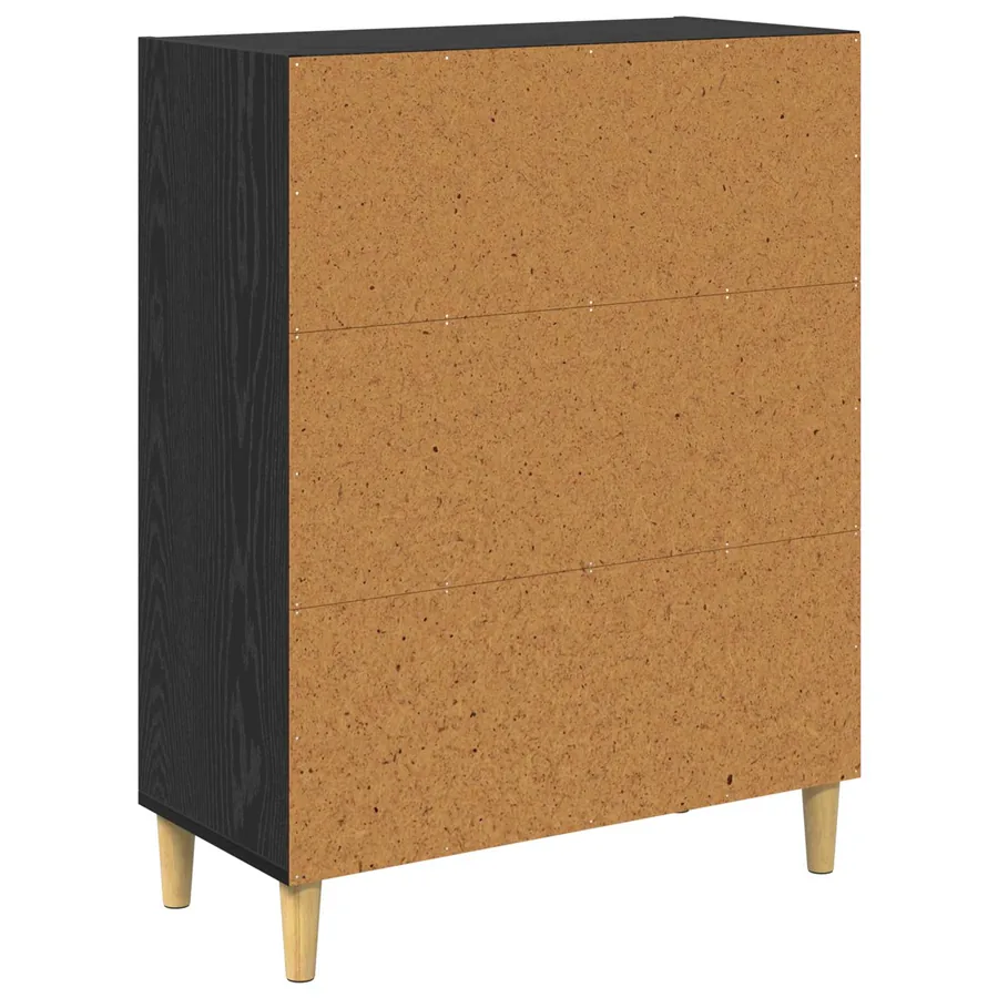 Buffet Chêne noir 69,5 x 32,5 x 90 cm Bois d'ingénierie - 7