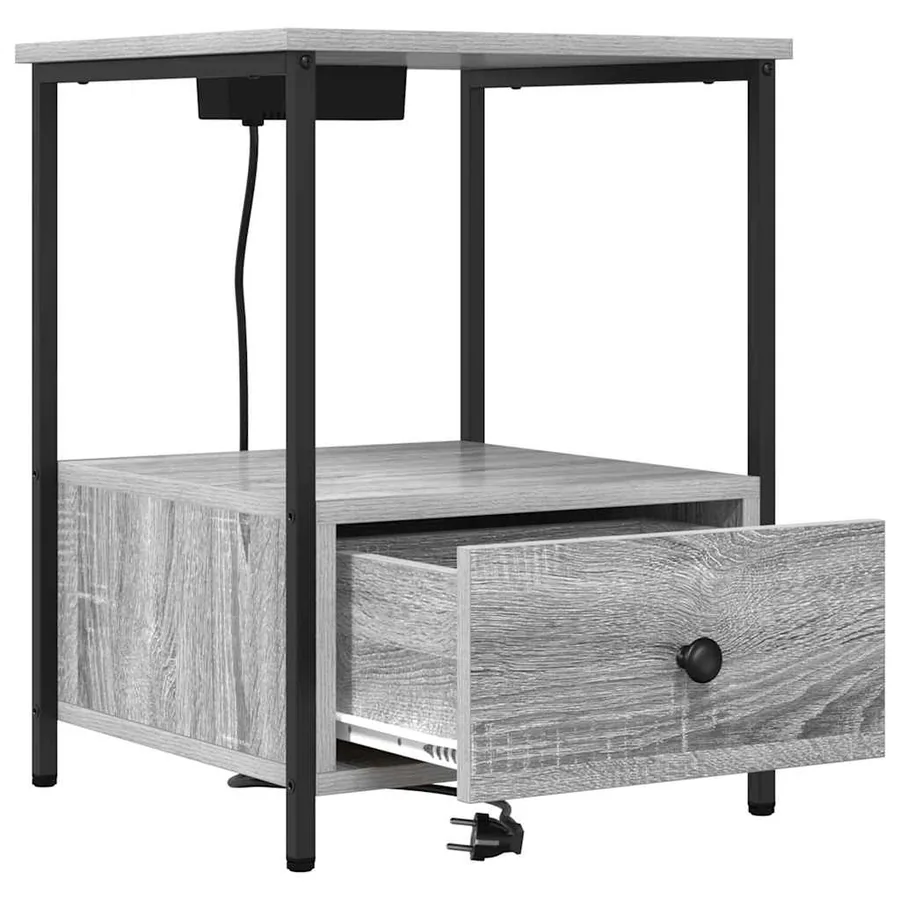Cabinet de chevet avec tiroir 2 pcs Gris Sonoma 42 x 41 x 56 cm - 5