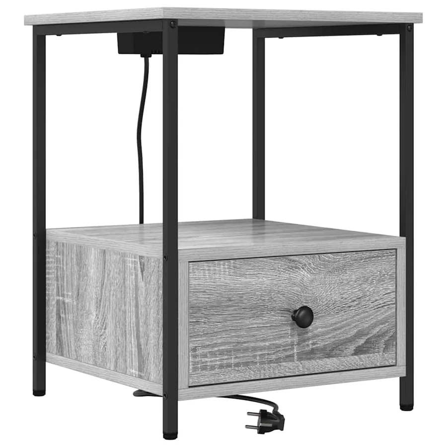 Cabinet de chevet avec tiroir 2 pcs Gris Sonoma 42 x 41 x 56 cm - 6