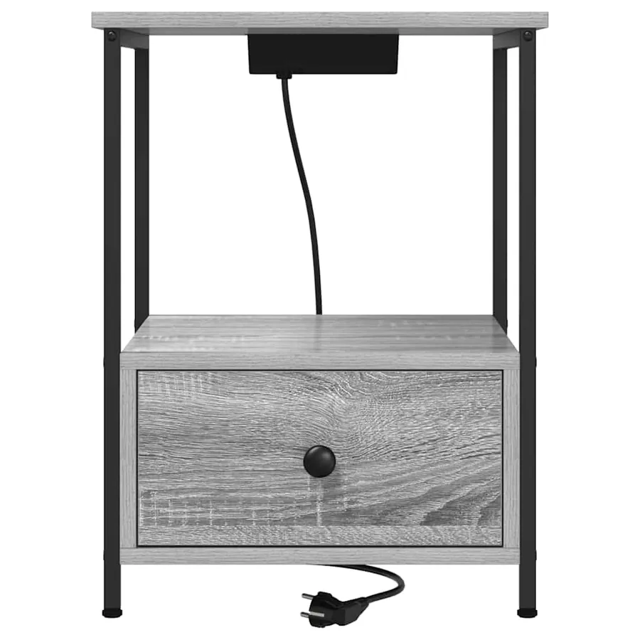 Cabinet de chevet avec tiroir 2 pcs Gris Sonoma 42 x 41 x 56 cm - 7