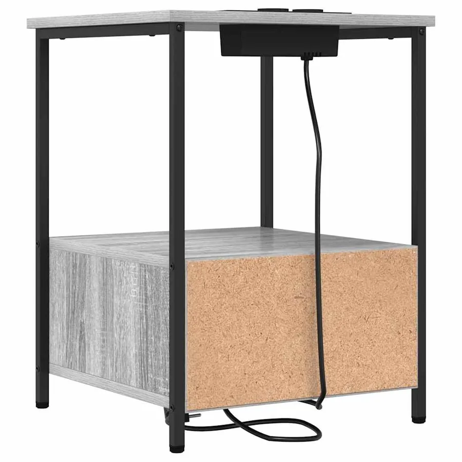 Cabinet de chevet avec tiroir 2 pcs Gris Sonoma 42 x 41 x 56 cm - 9