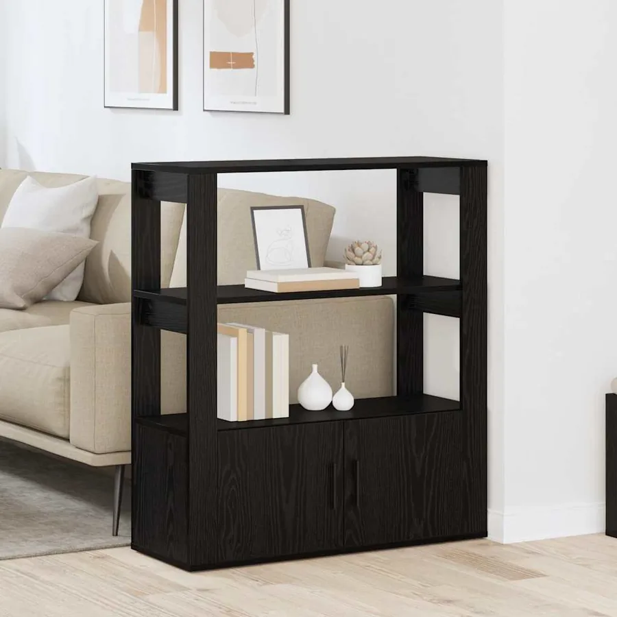 Buffet Chêne noir 30 x 80 x 90 cm Bois d'ingénierie