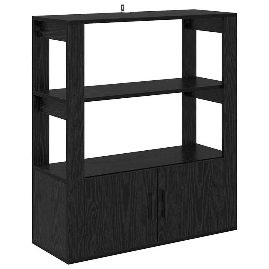 Buffet Chêne noir 30 x 80 x 90 cm Bois d'ingénierie - 2
