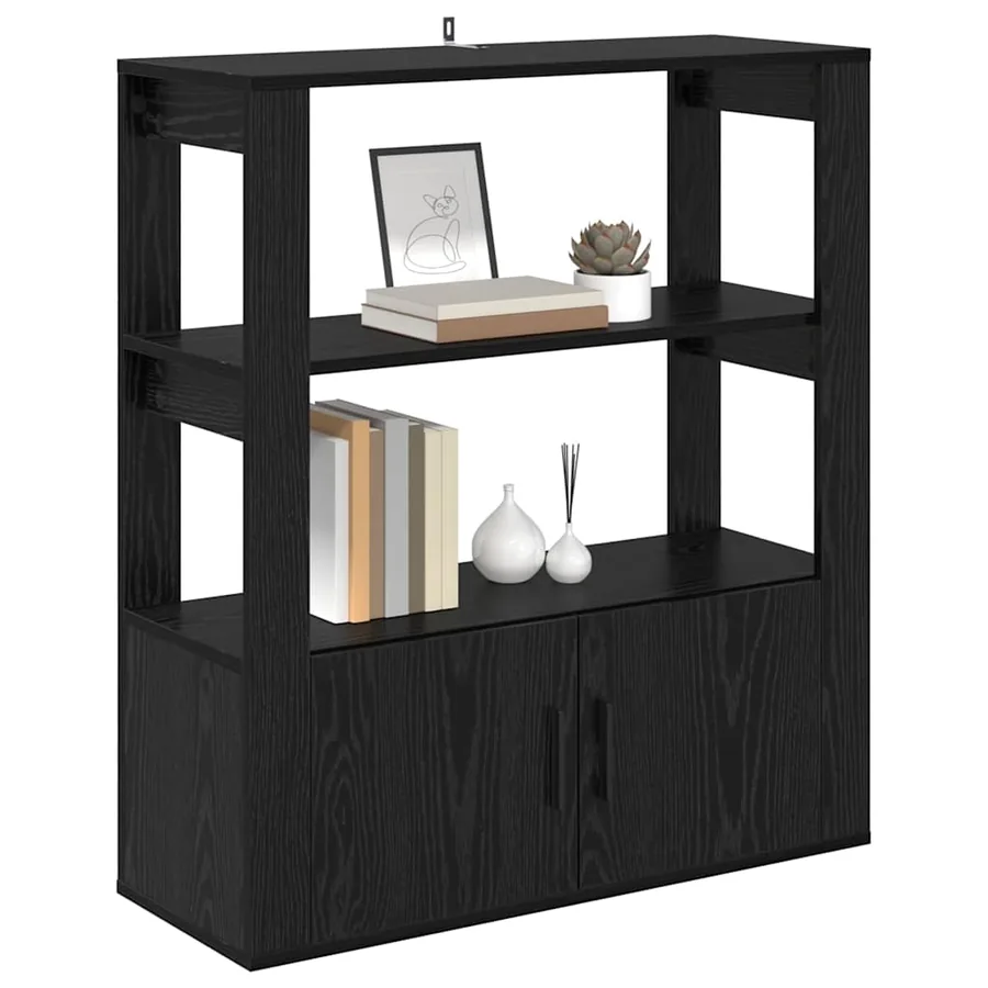 Buffet Chêne noir 30 x 80 x 90 cm Bois d'ingénierie - 3