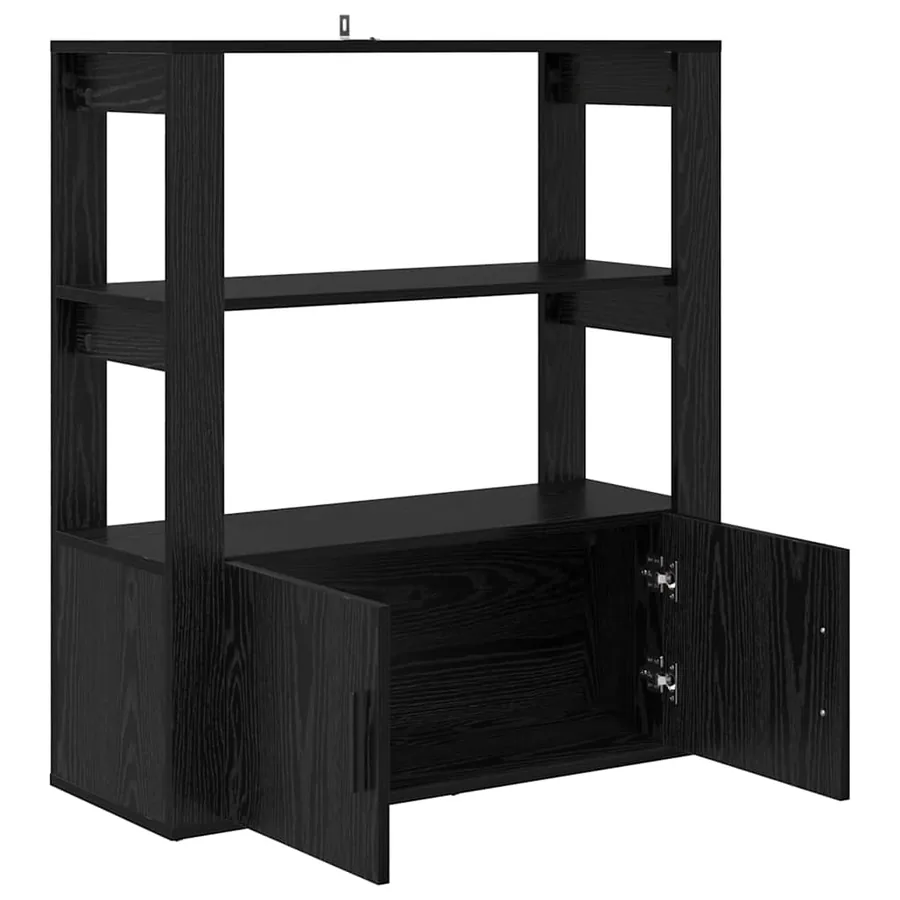 Buffet Chêne noir 30 x 80 x 90 cm Bois d'ingénierie - 5