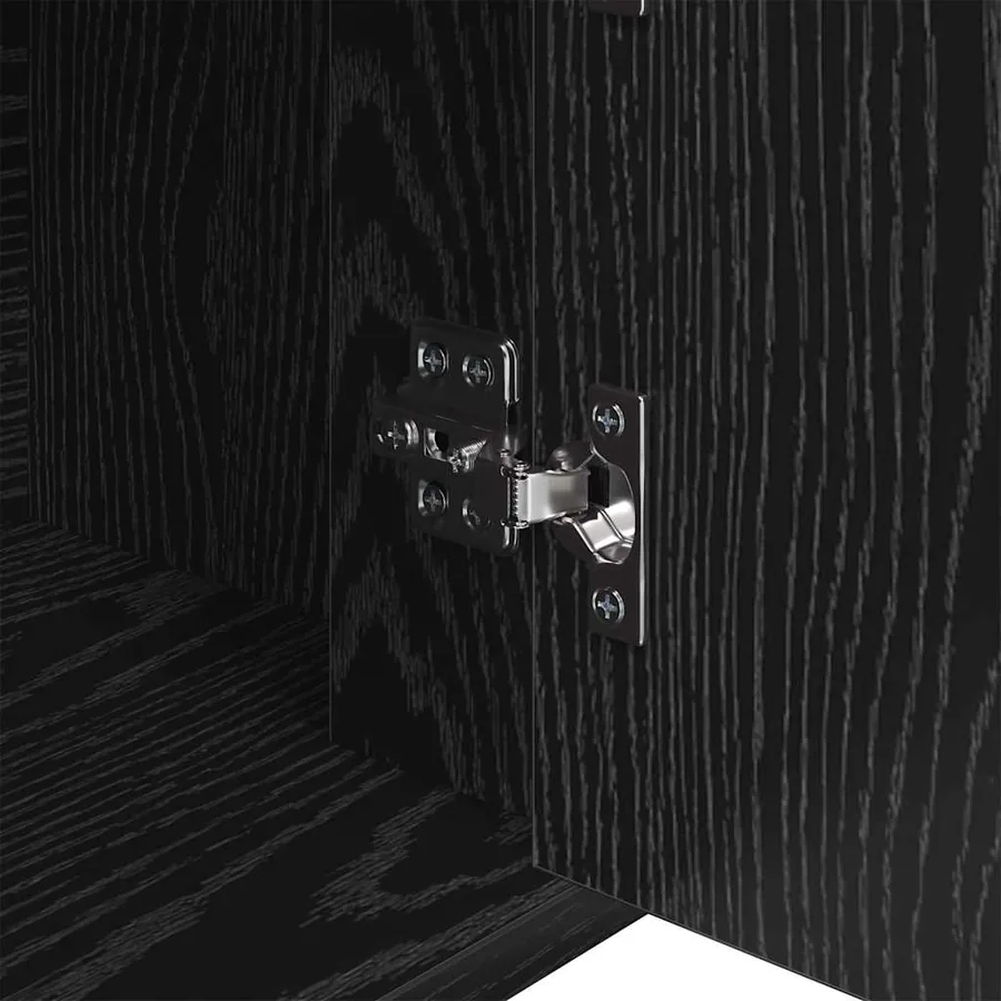 Buffet Chêne noir 30 x 80 x 90 cm Bois d'ingénierie - 9