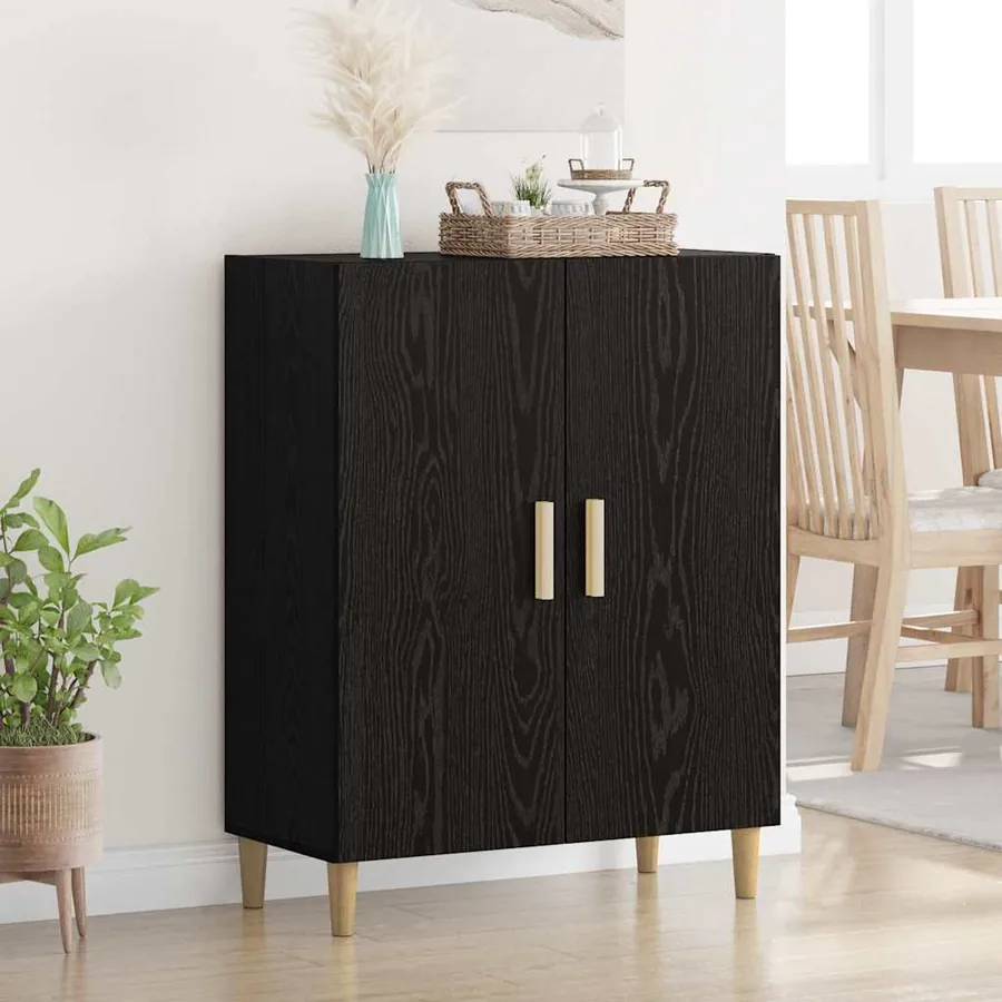 Buffet Chêne noir 70 x 34 x 90 cm Bois d'ingénierie