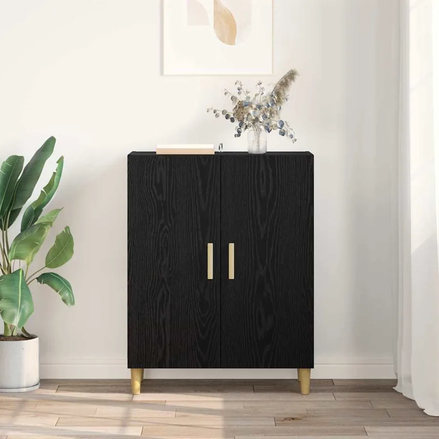 Buffet Chêne noir 70 x 34 x 90 cm Bois d'ingénierie - 4