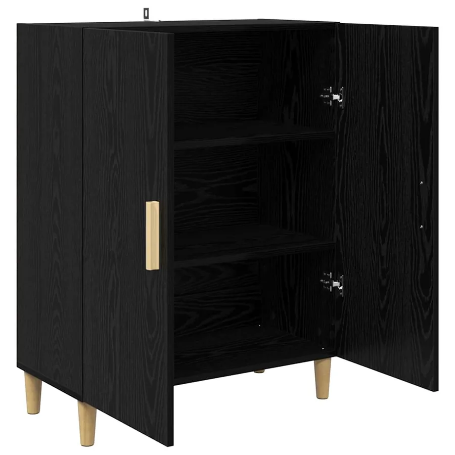 Buffet Chêne noir 70 x 34 x 90 cm Bois d'ingénierie - 5