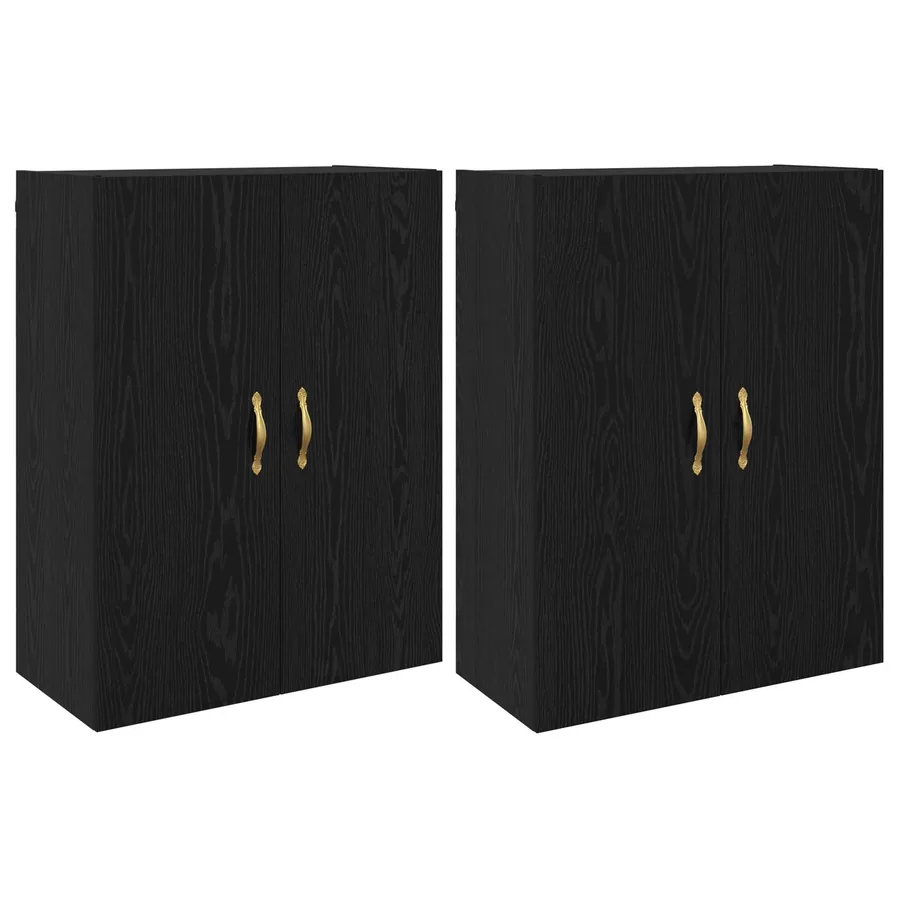 Armoire Murale Montage mural 2 pcs Chêne noir 69,5 x 34 x 90 cm - 2